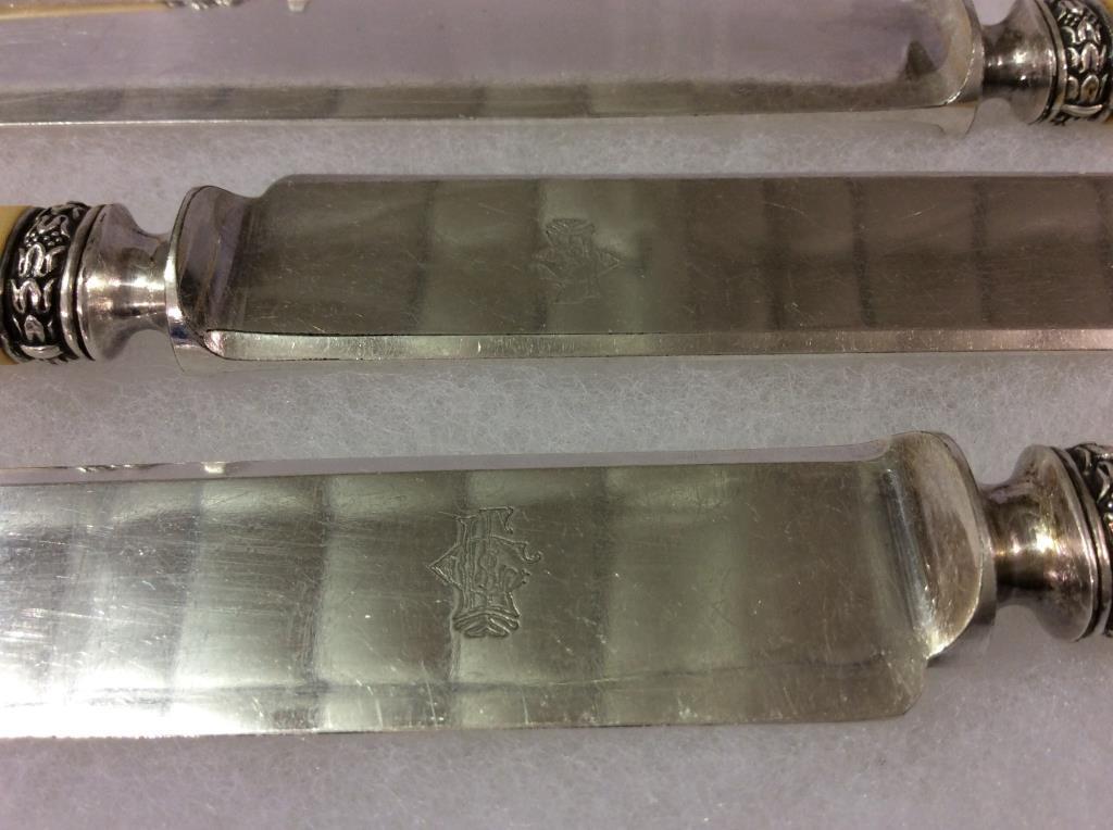 Lot of 6 Butter Knives w/ Sterling Silver Wrap