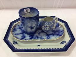 Lg. Group of Flo Blue & Various Plates