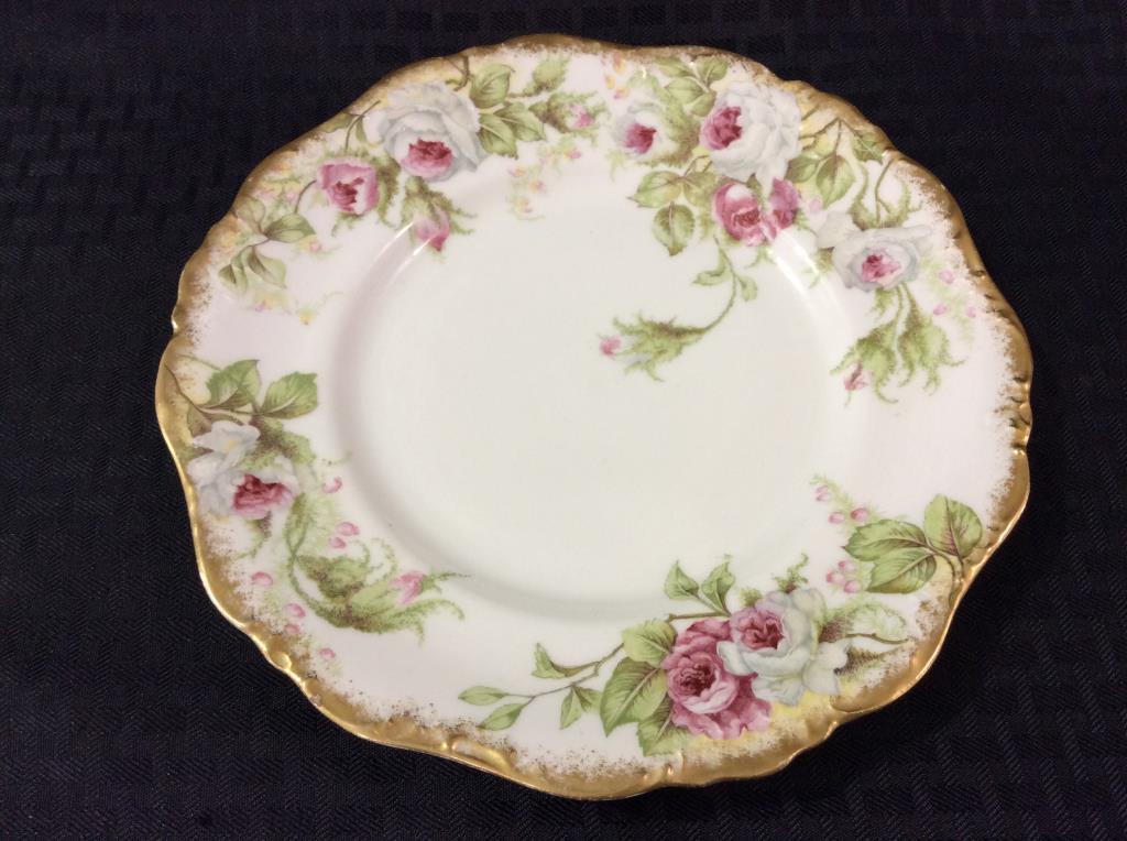 Lot of 2 Floral Painted Plates-Limoge France