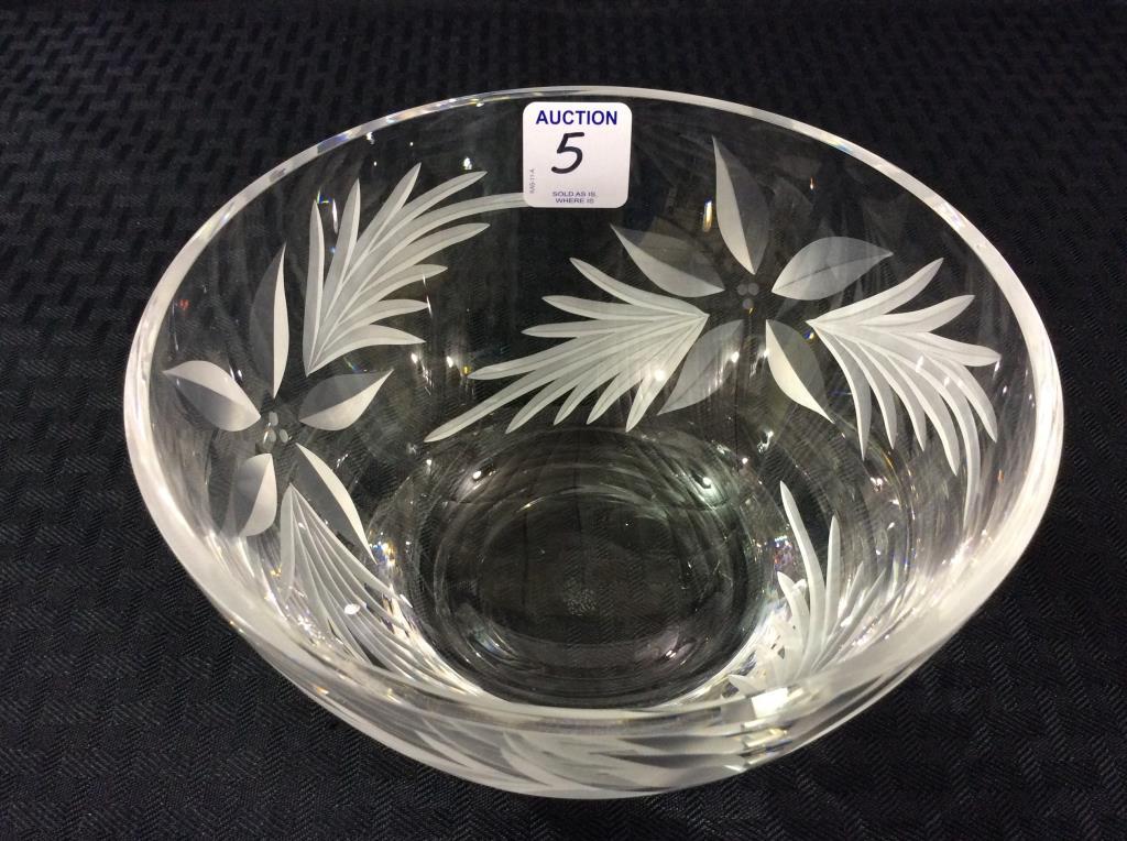 Heavy Lenox  Etched Glass Lead Crystal Bowl