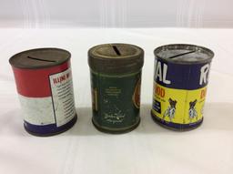 Lot of 3 Tin Adv. Banks Including