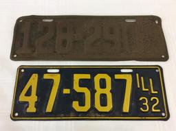 Lot of 5 Old License Plates Including