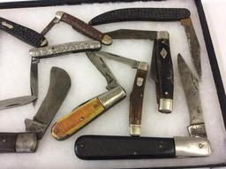 Lot of 10 Folding Pocket Knives Including Barlow,