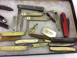 Lot of Approx. 23 Various Folding Knives