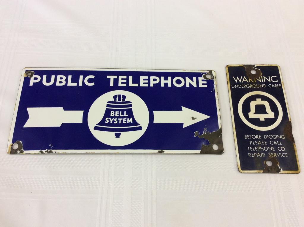 Lot of 2 Sm. Porcelain Signs Including