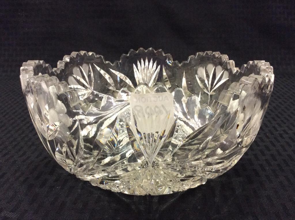 Beautiful Cut Glass Floral Bowl