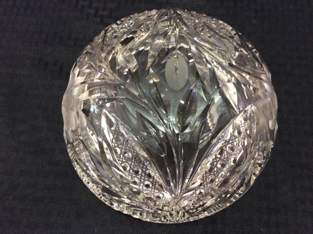 Beautiful Cut Glass Floral Bowl