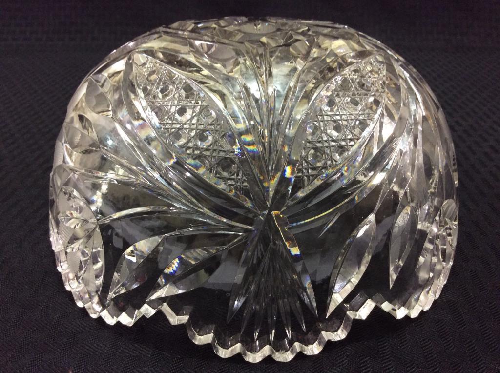 Beautiful Cut Glass Floral Bowl