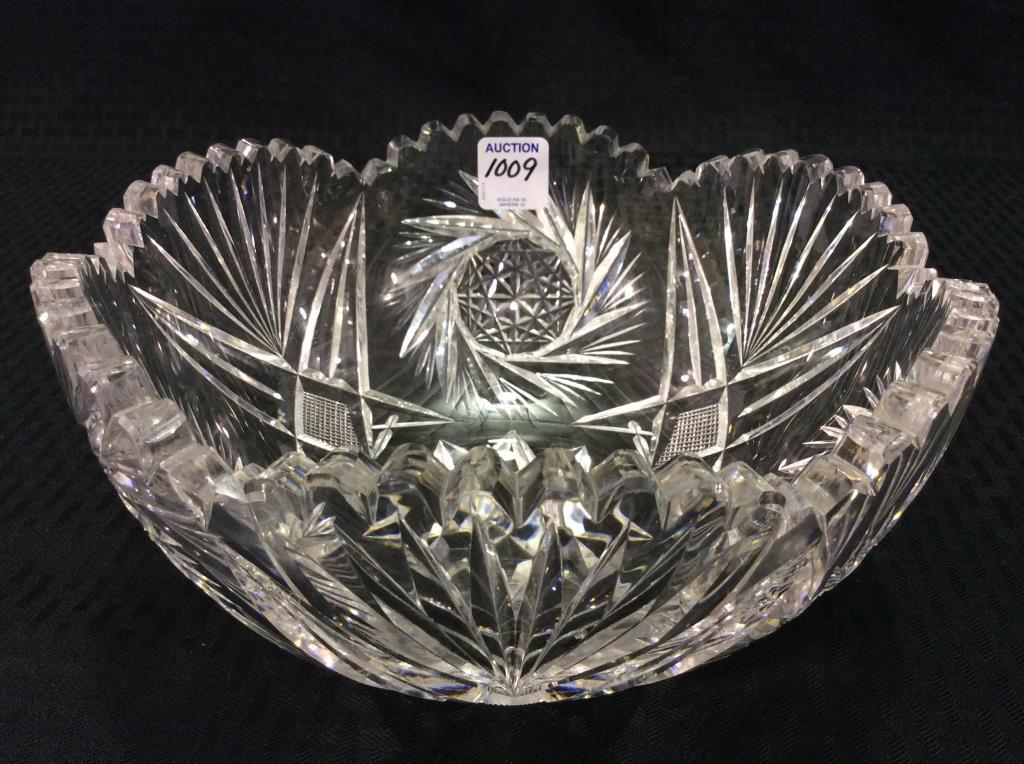 Beautiful Heavy Cut Glass Bowl