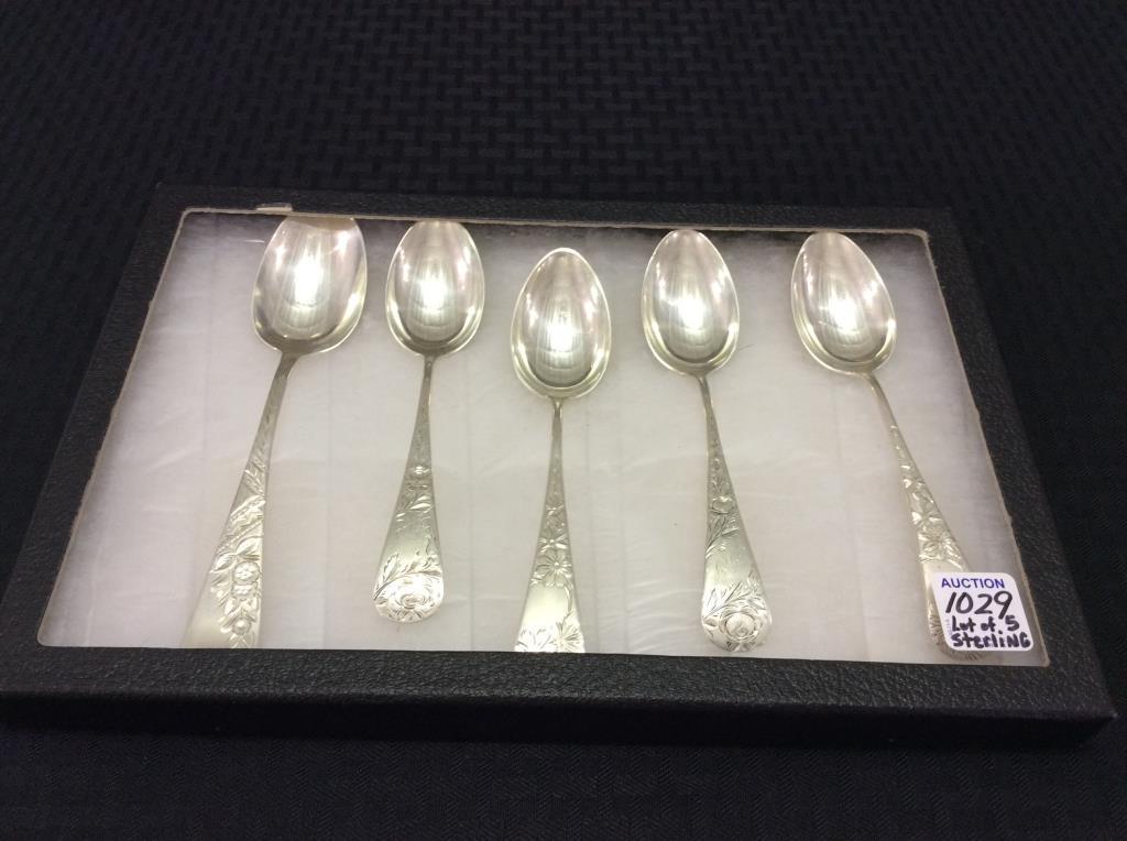 Lot of 5 Sterling Silver Including 4 Teaspoons