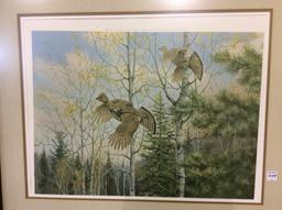 Lg. Framed Grouse Print-1969