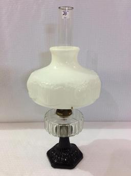 Aladdin Black & Clear Glass Kerosene Lamp w/