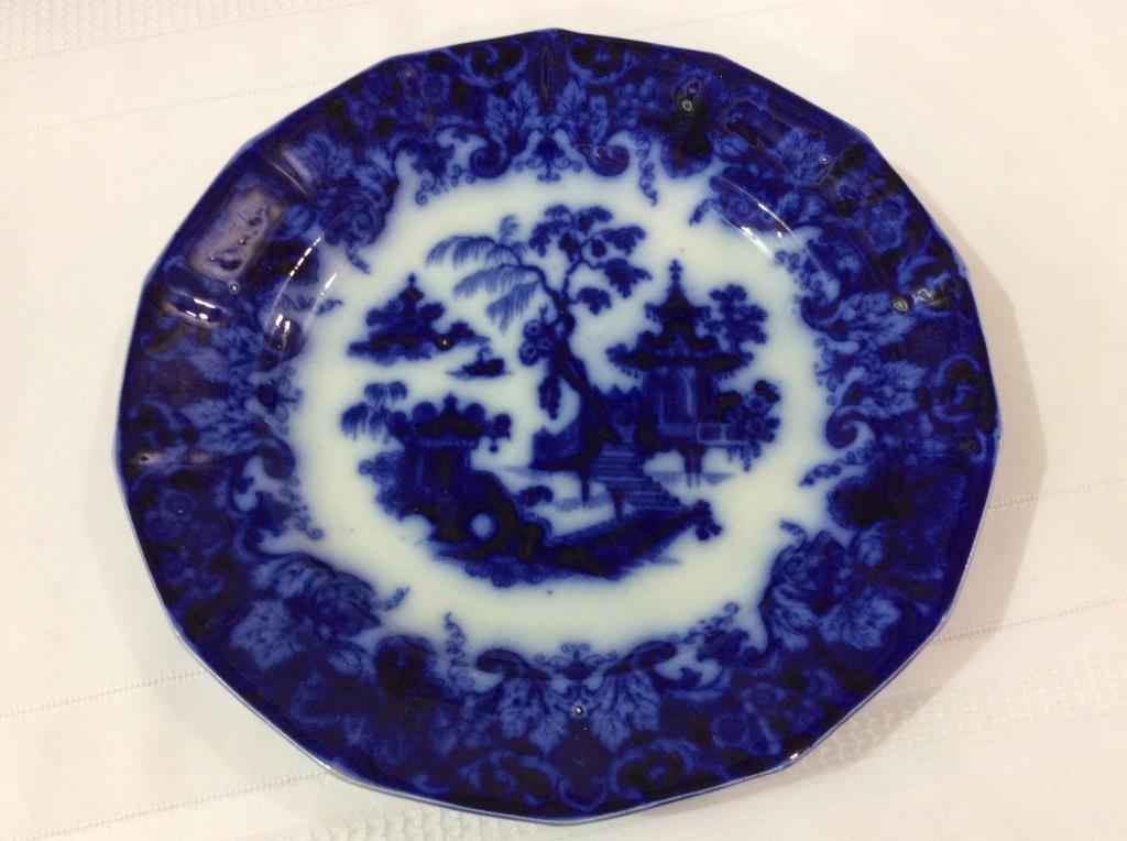 Lot of 5 Flo Blue Oriental Design Plates