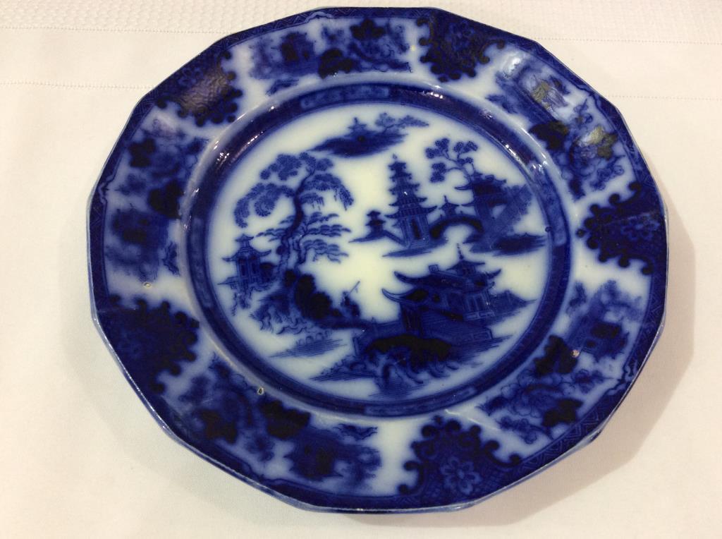 Lot of 5 Flo Blue Oriental Design Plates