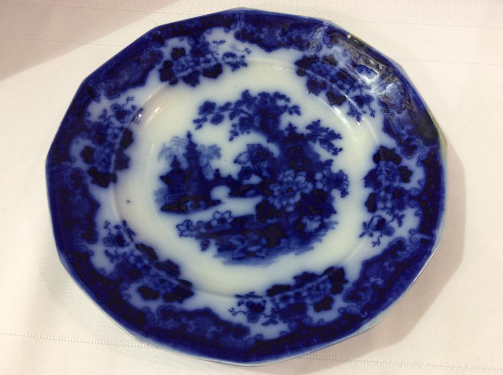 Lot of 5 Flo Blue Oriental Design Plates