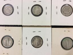 Collection of 6 Old Dimes Including