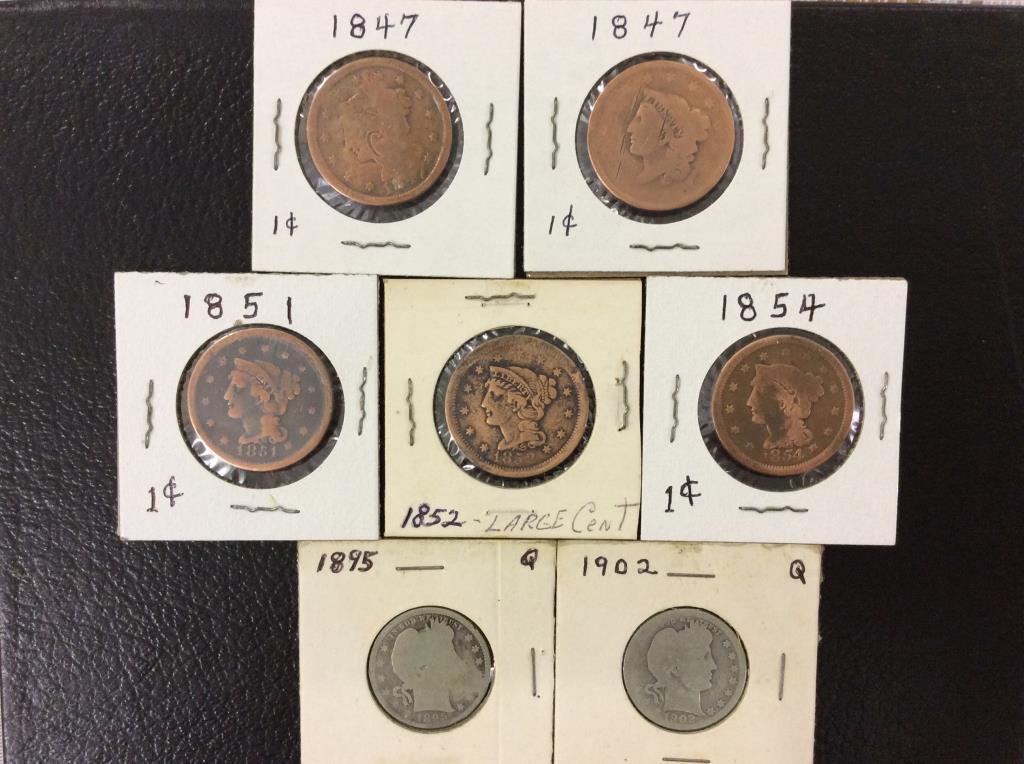 Collection of 7 Old Coins Including