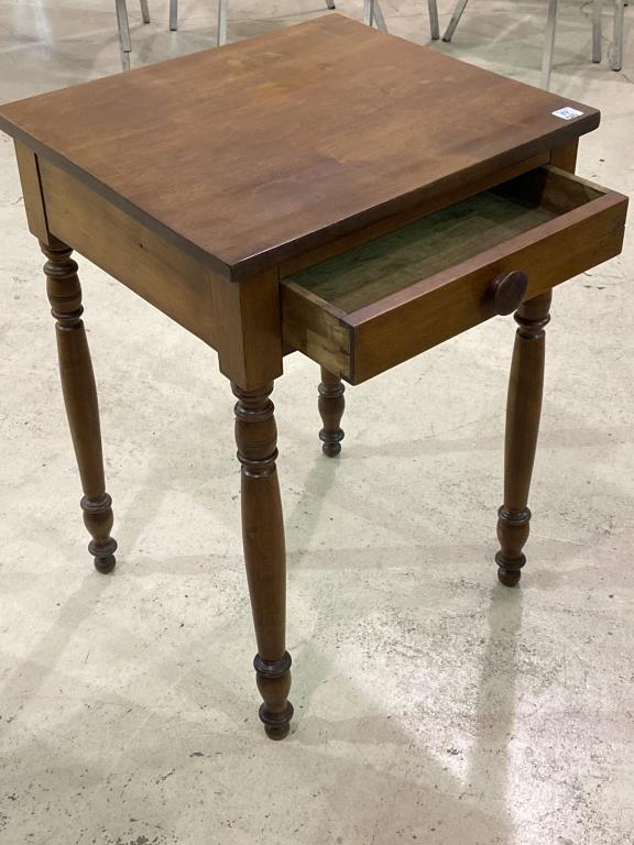 Wood One Drawer Square Lamp Table