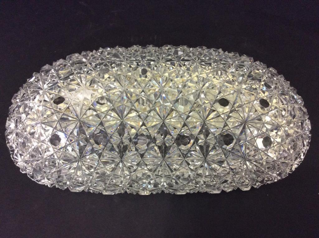 Unusual Russian Intricate Cut Glass Dish