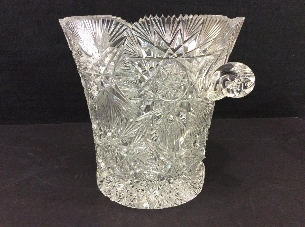 Intricate Cut Glass Ice Bucket