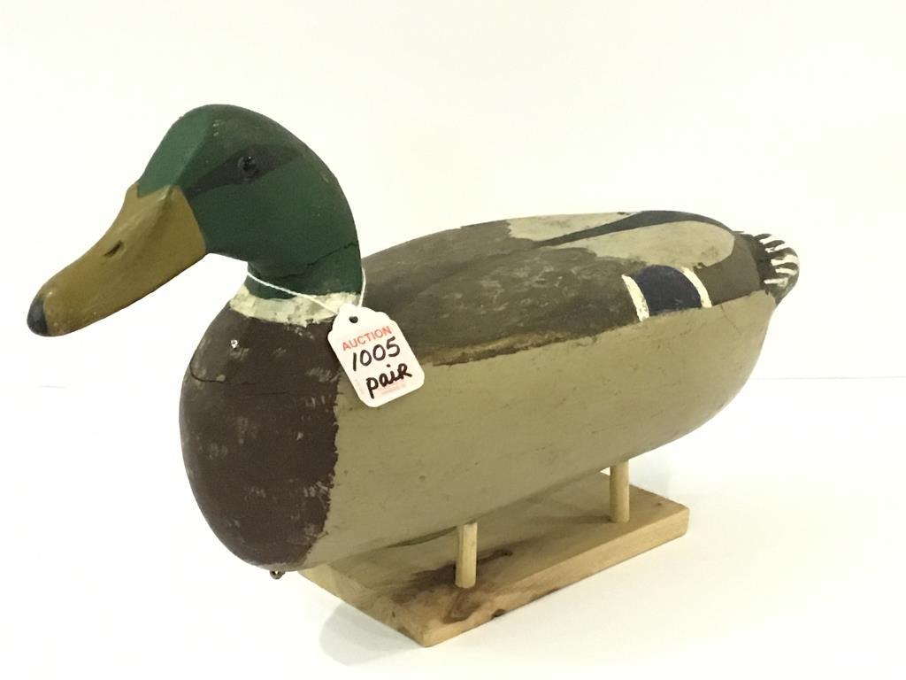 Pair of Tube Dawson Mallard Decoys-Repaint by