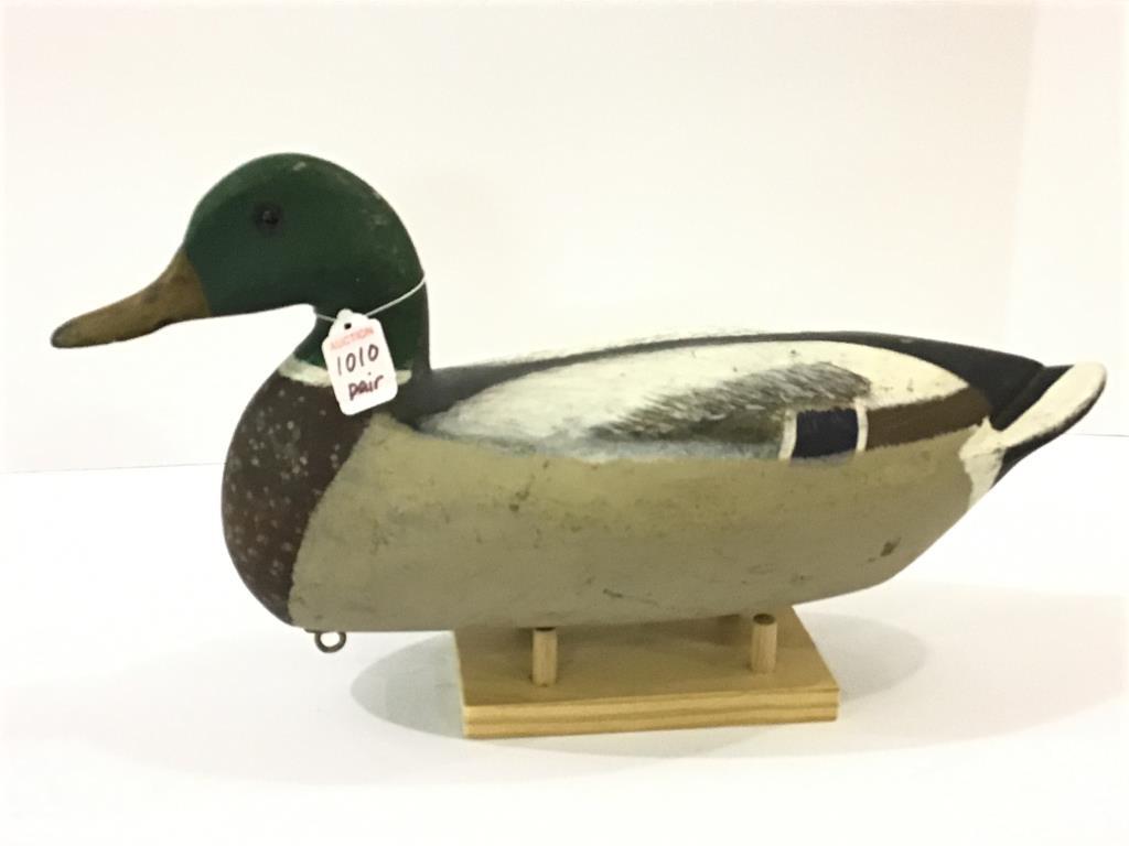 Pair of Perdew Mallard Decoys-Repaint by Redshaw