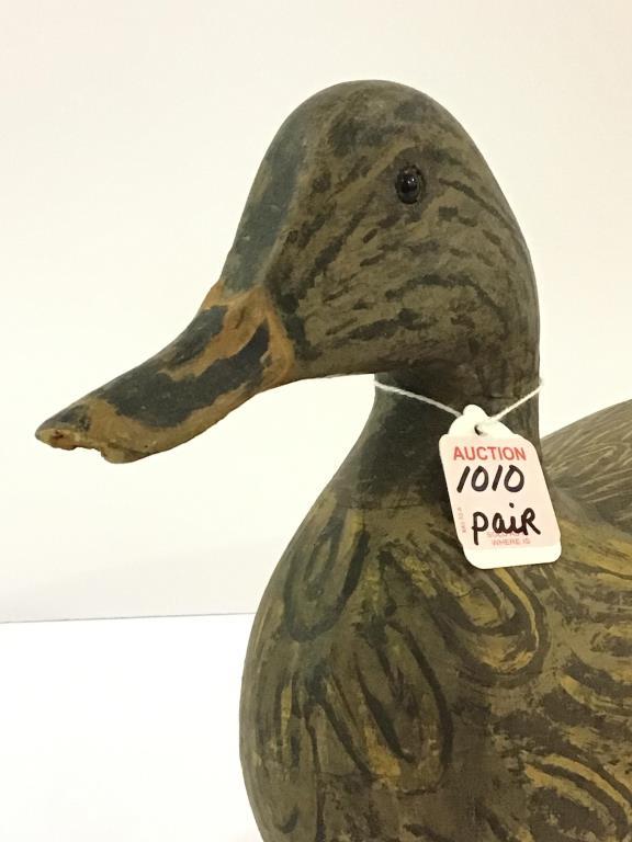 Pair of Perdew Mallard Decoys-Repaint by Redshaw