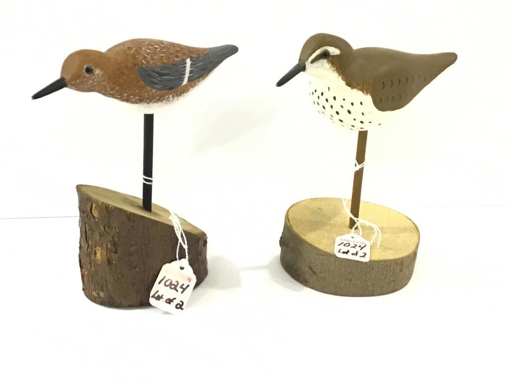 Carved Sanderling-1987  & Sand Piper-1986 by