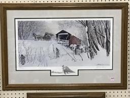 Framed-Signed & Numbered Red Covered Bridge Print