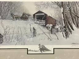 Framed-Signed & Numbered Red Covered Bridge Print