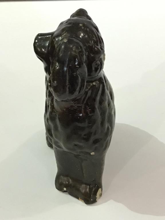 Pottery Dog Door Stop (Several Sm. Chips)