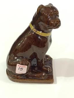 Stoneware Pottery Dog Bank