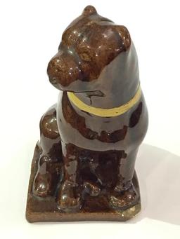 Stoneware Pottery Dog Bank