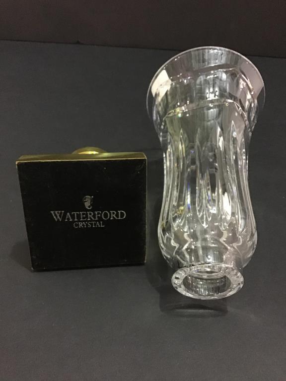 Brass Base Waterford Crystal Candle