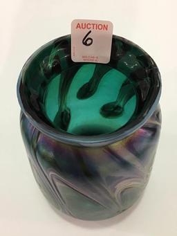 Unknown Art Glass Vase (6 Inches Tall)