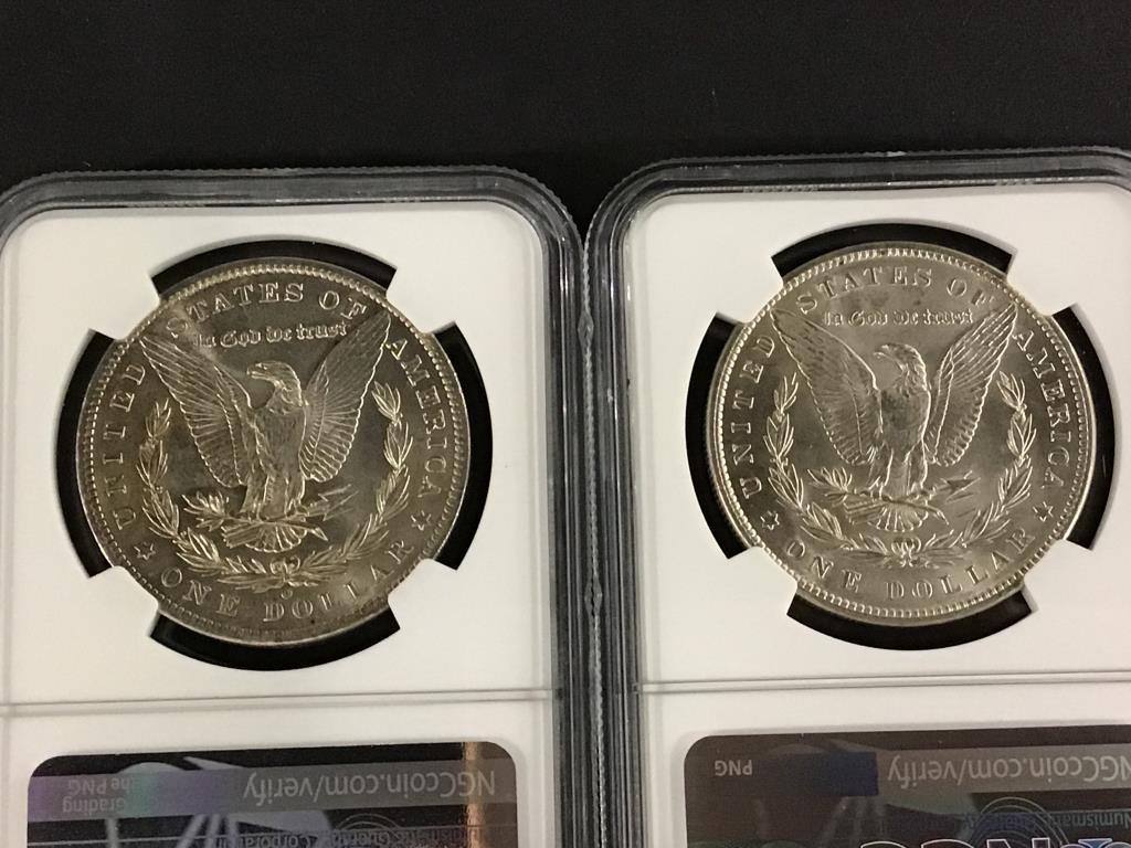 Lot of 2-Graded Morgan Silver Dollars