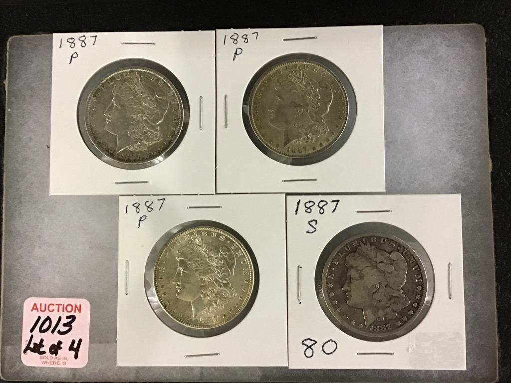 Lot of 4 Morgan Silver Dollars Including