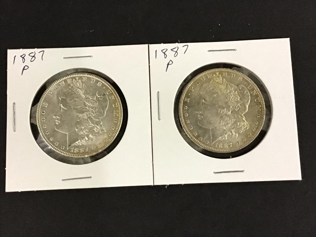 Lot of 4-1887P Morgan Silver Dollars
