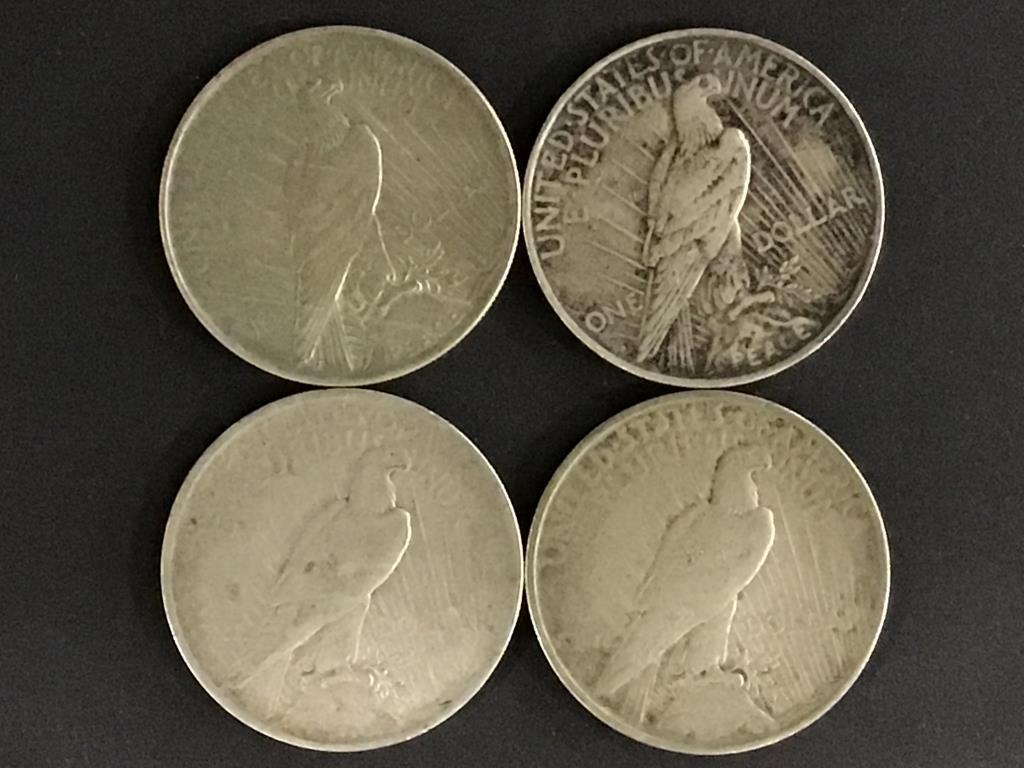 Collection of 17 Peace Silver Dollars