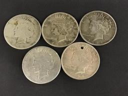 Collection of 16 Peace Silver Dollars Including