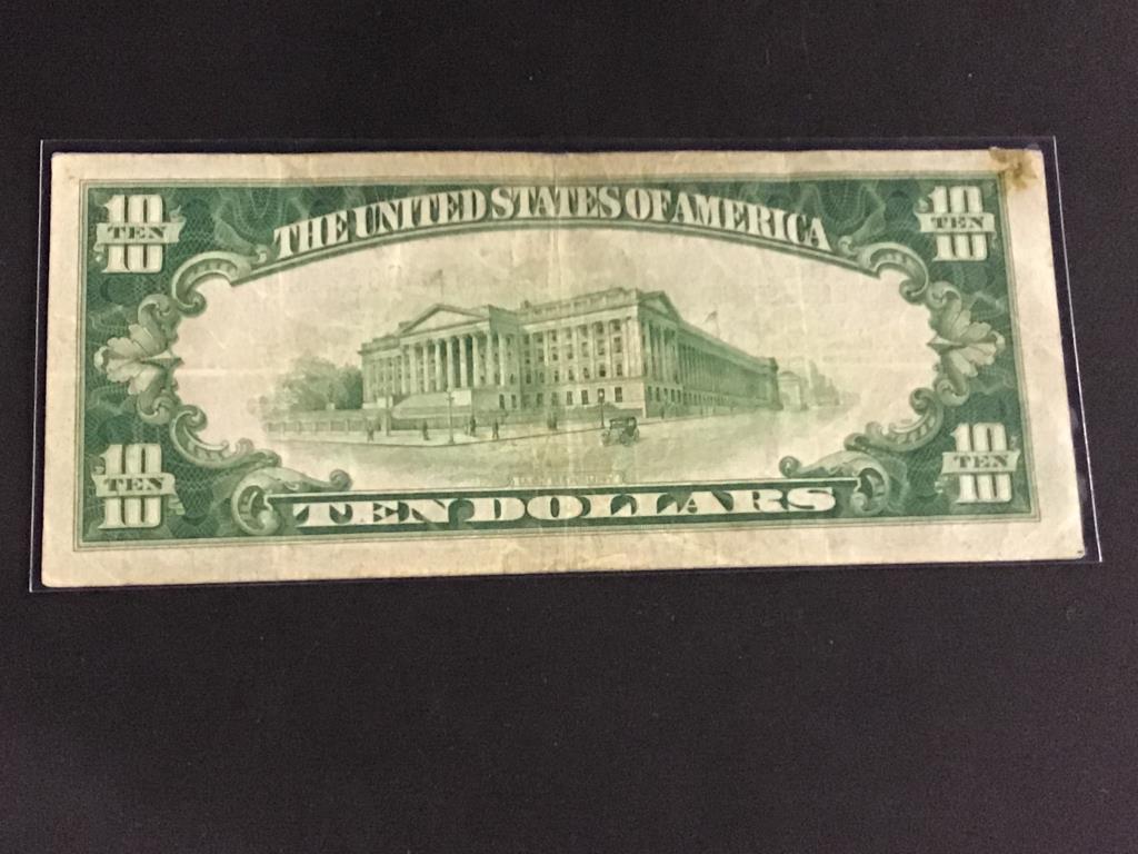 Lot of 3-Ten Dollar National Currency Bills-Series
