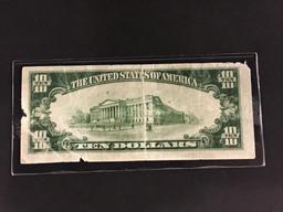 Lot of 3-10 Dollar Bills Including 2-Silver