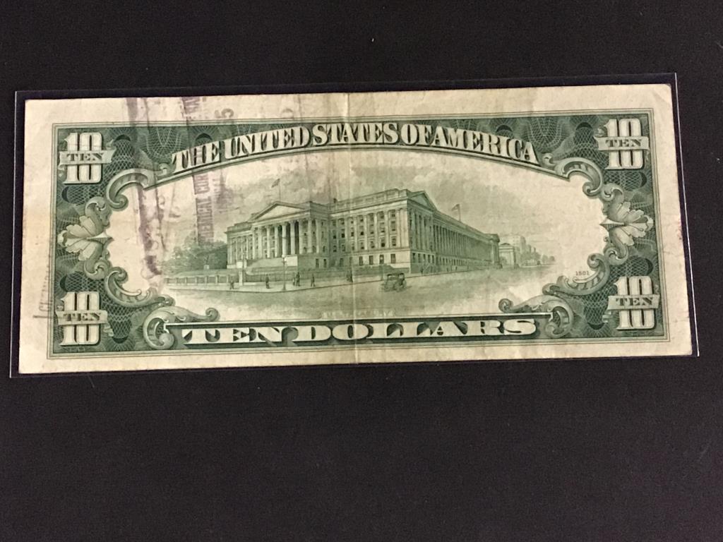 Lot of 3-10 Dollar Bills Including 2-Silver