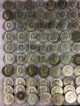 Collection of 120 Kennedy Half Dollars Including