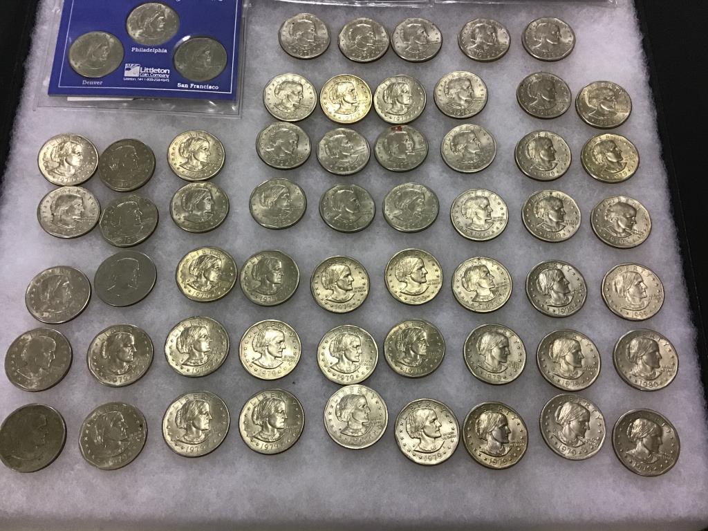 Collection of 77 Susan B. Anthony Dollars