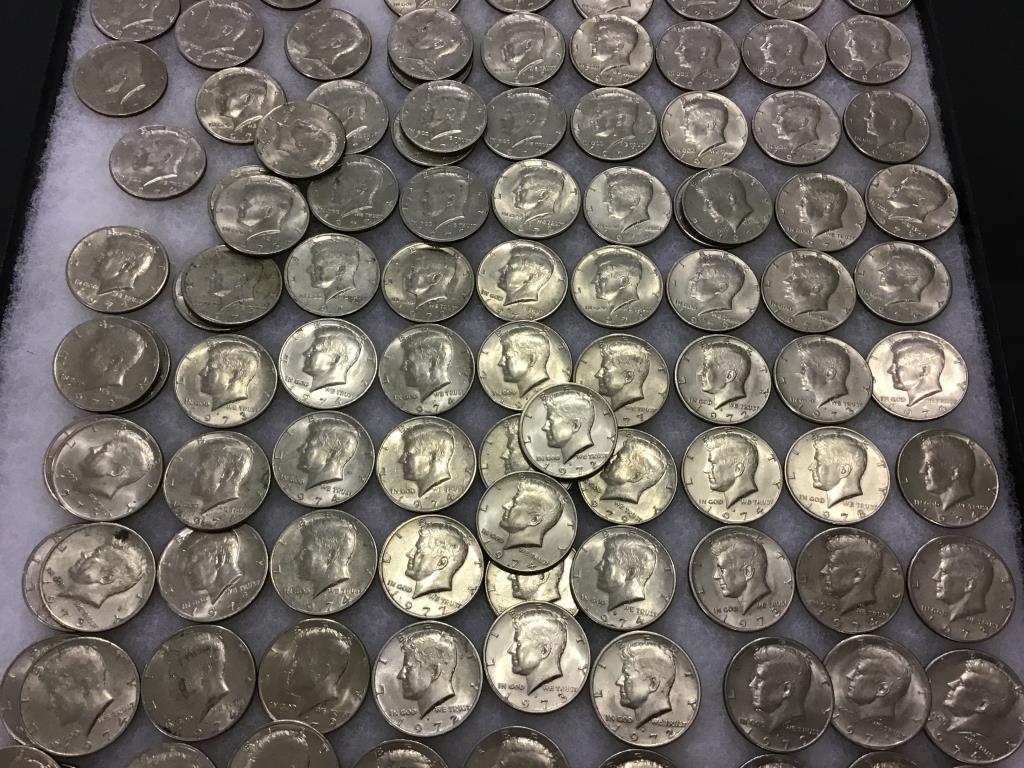 Collection of 122 Kennedy Half Dollars Including