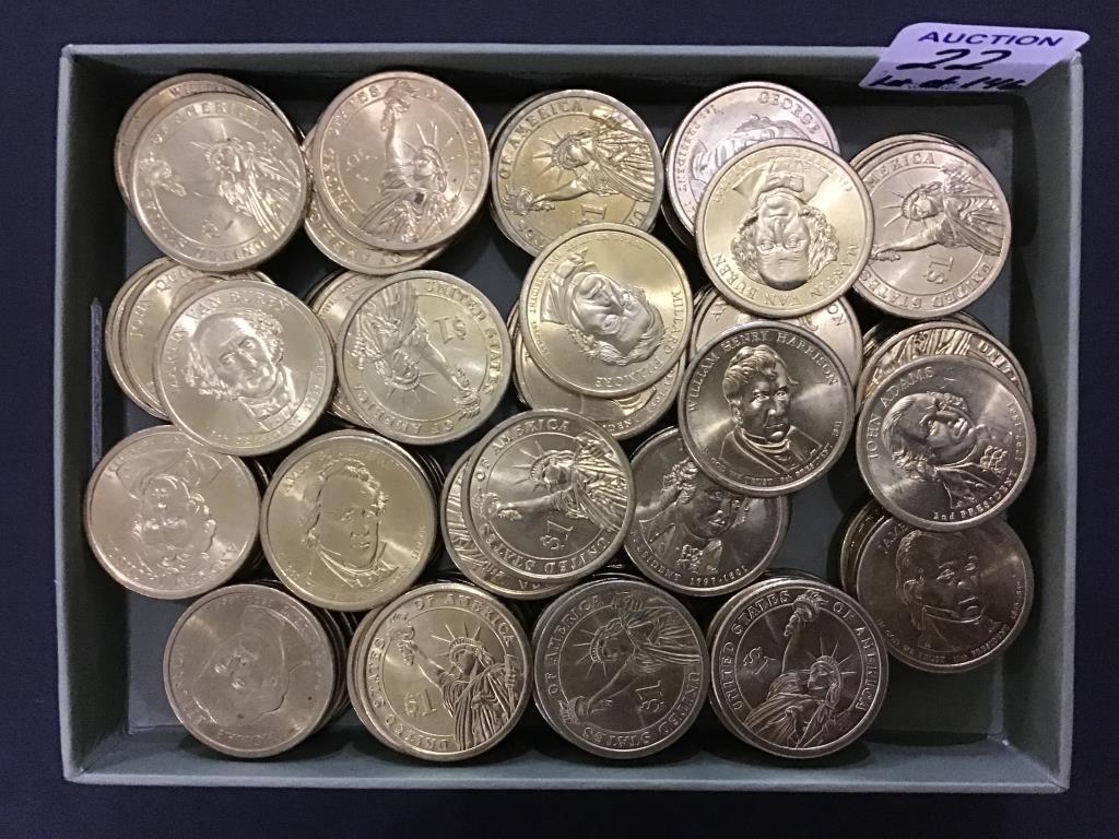 Collection of 146 Presidential Dollar Coins