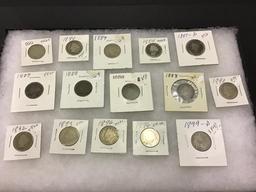Collection of 15 Various V-Nickels