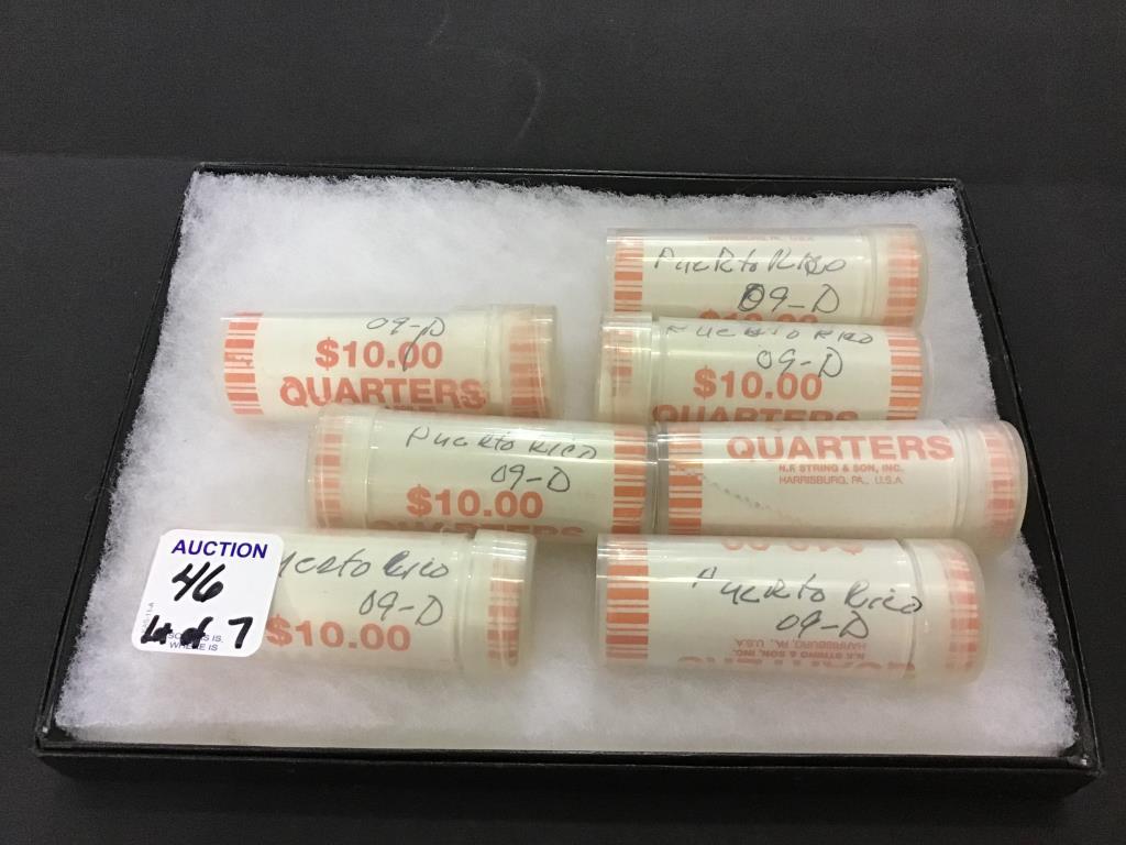 Lot of 7-Rolls of 2009-(Puerto Rica) Quarters