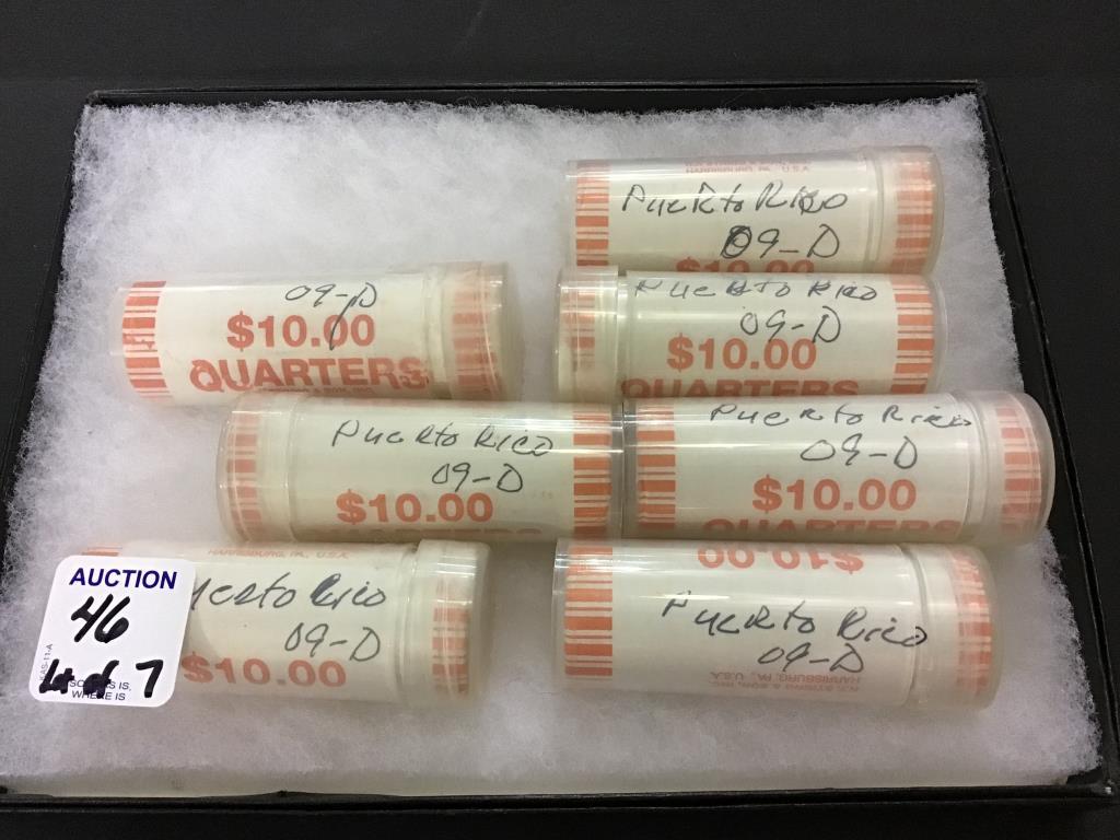 Lot of 7-Rolls of 2009-(Puerto Rica) Quarters